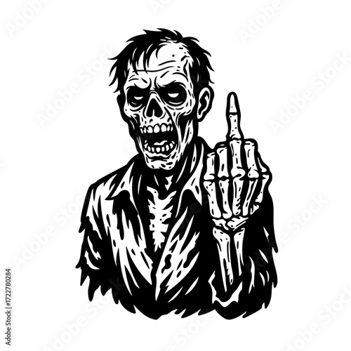 Zombie Middle Finger SVG