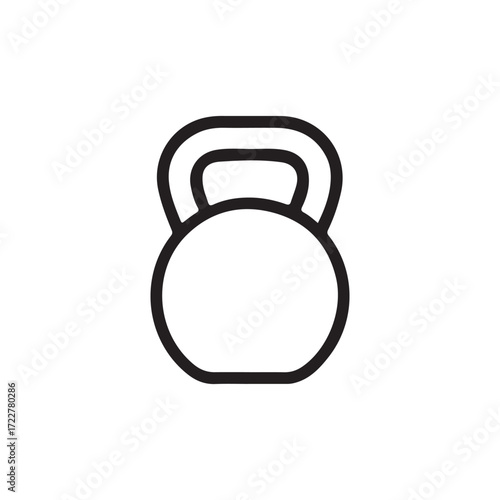 Kettlebell outline exercise and weightlift icon