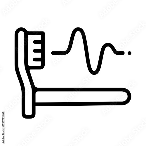 Smart toothbrush outline, intelligent dental icon, oral hygiene interface, automated cleaning design, AI dental symbol, digital healthcare system