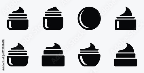 Elegant collection of cream jars and containers seamless black and white vector