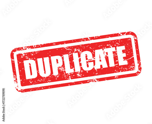 DUPLICATE Stamp Label – Grunge Rubber Seal Vector Illustration