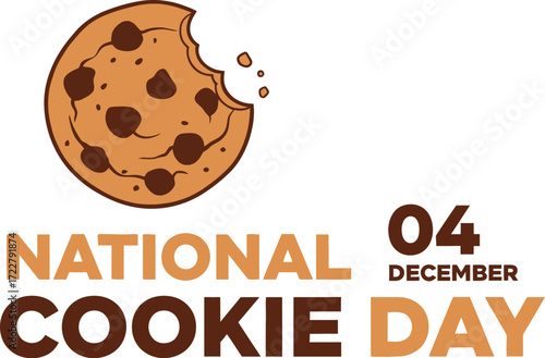 Delicious chocolate chip cookie with a bite taken out, celebrating National Cookie Day on December 4th.