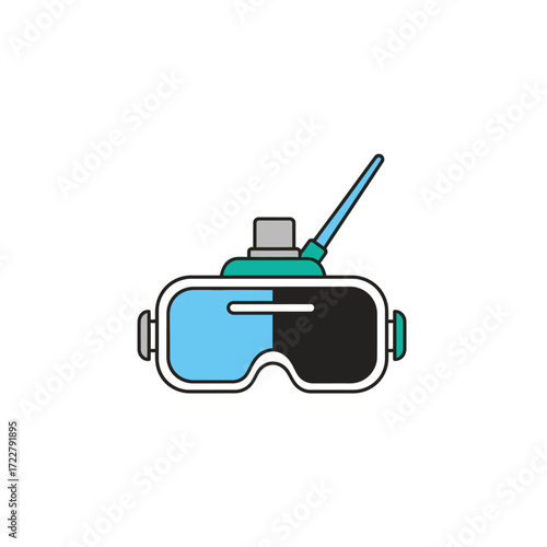 FPV goggles icon for immersive drone piloting, a first-person view headset with antenna for quadcopter racing and remote control flight