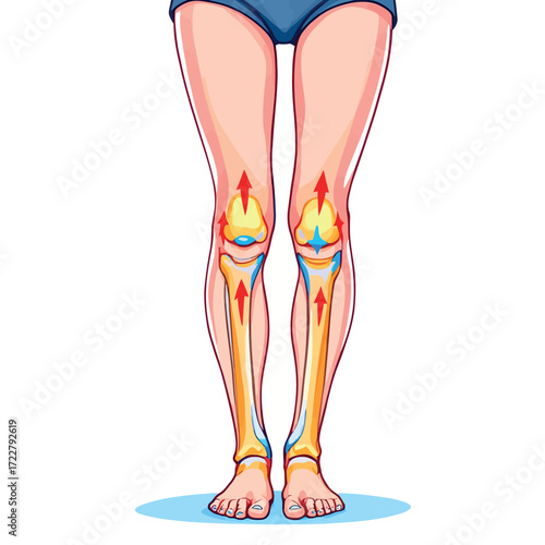 Vsai human knee joint anatomy showing bone structure