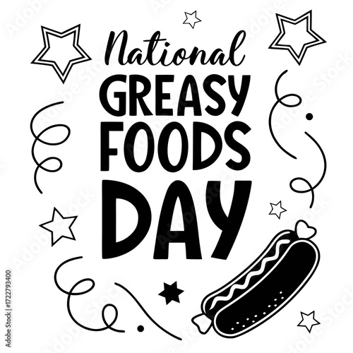 NATIONAL GREASY FOODS DAY vector illustration