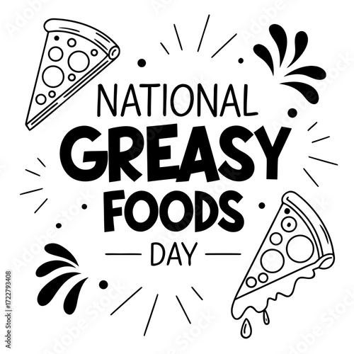 NATIONAL GREASY FOODS DAY vector illustration