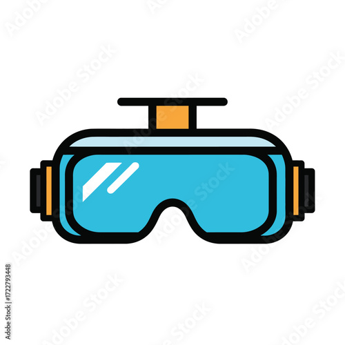 Virtual Reality Goggles Futuristic Tech Icon with Immersive Digital Experience