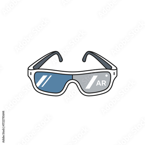 Augmented Reality Glasses Icon - A Simple, Modern Illustration of Futuristic Eyewear Symbolizing Innovation and Technology