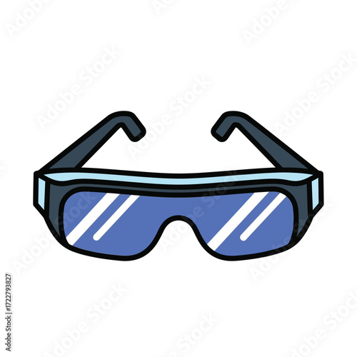 Personal protective equipment safety goggles for eye protection in a cartoon illustration style