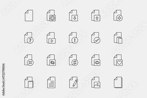 Document icons. Document icon set