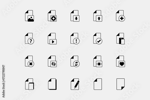 Document icons. Document icon set