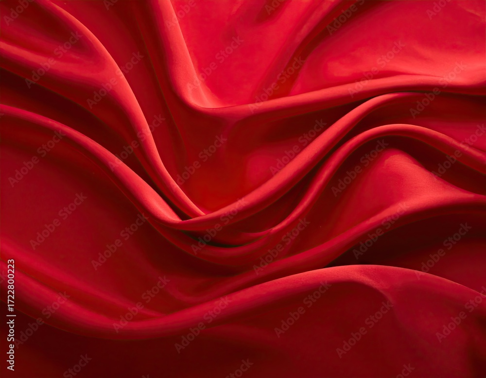 Obraz premium Red Fabric Draped Background Texture