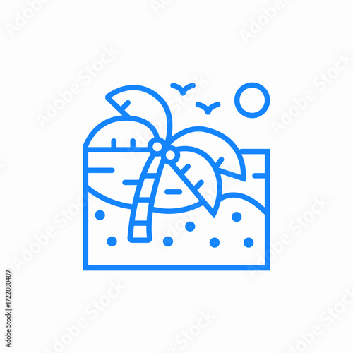 beach sun sand icon sign vector