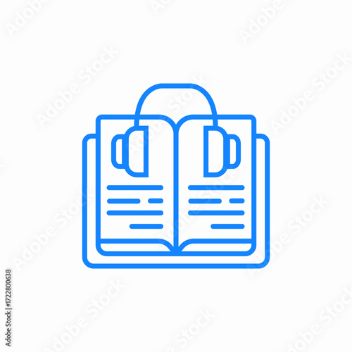 book audio learning icon sign vector