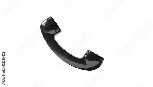 Black phone icon, handset in use