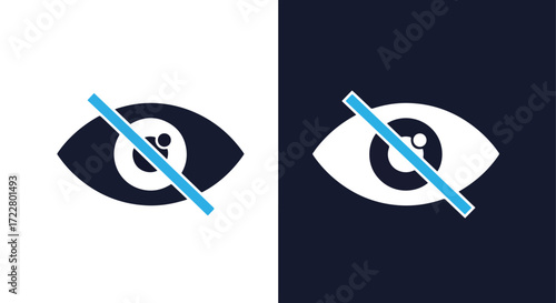 Eye icon visibility toggle off symbol for privacy and security concepts