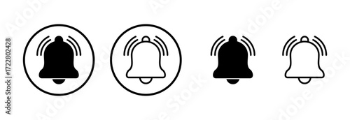 Bell icon logo design. Notification sign and symbol for web site design