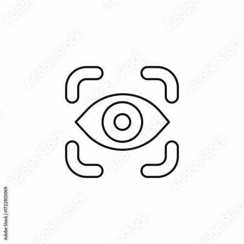 biometric eye scan icon sign vector