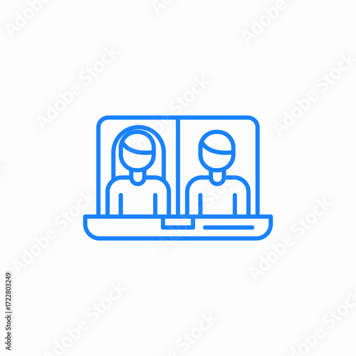 couple videocall online icon sign vector