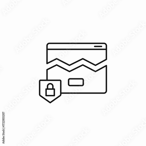 broken credit card icon sign vector