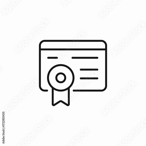 certificate with ribbon icon sign vector