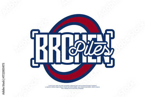 broken piles streetwear fashion vector template 