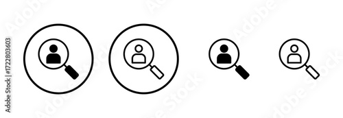 Hiring icon logo design. Search job vacancy sign and symbol. Human resources concept. Recruitment