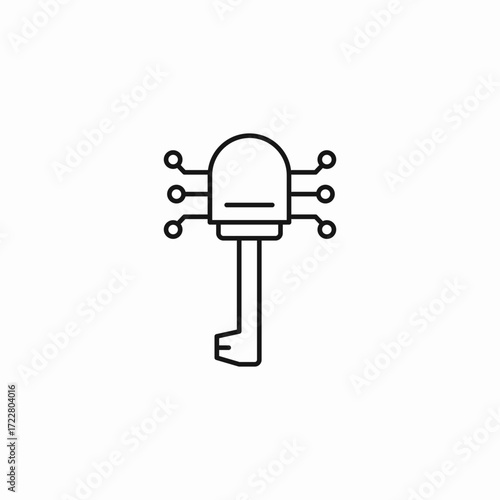 digital security key icon sign vector