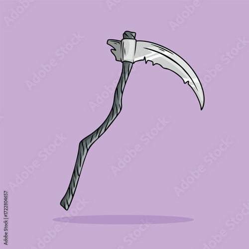 Grim Reaper's Scythe Handdrawn Illustration