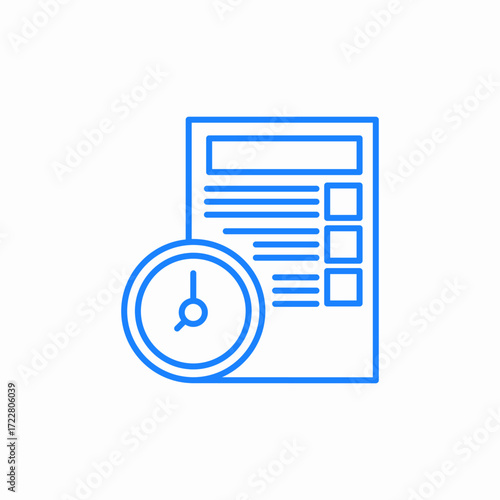 document task time icon sign vector