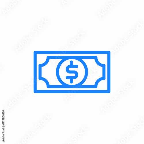 dollar banknote icon sign vector