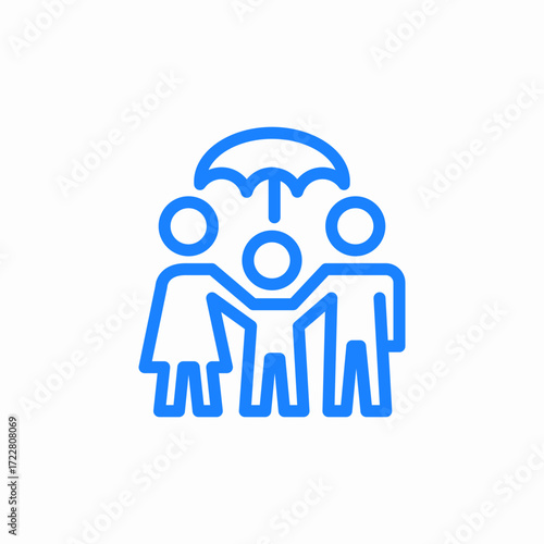 family insurance umbrella icon sign vector