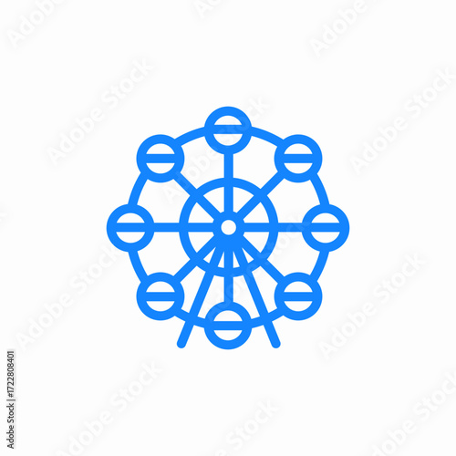 ferris wheel ride icon sign vector