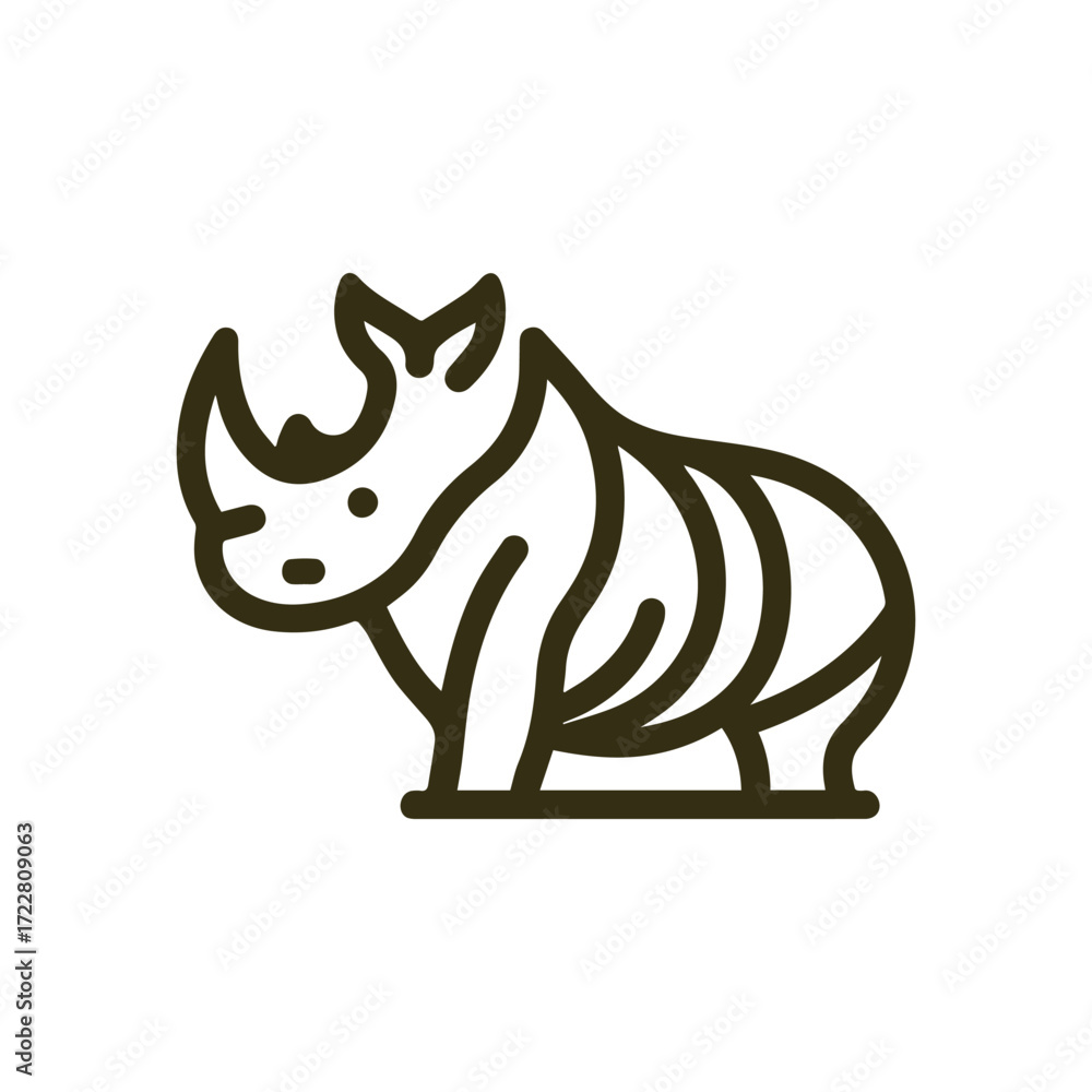 Fototapeta premium Line Rhino Logo