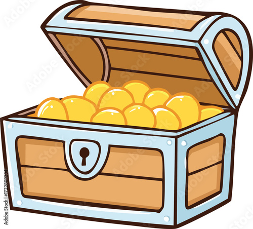 Illustration of Cartoon Treasure Chest for Children Book