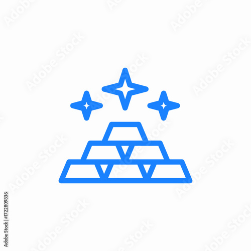 gold bar mission icon sign vector