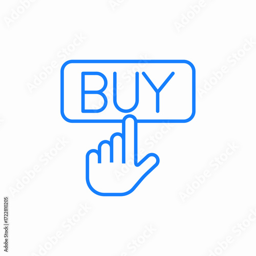 handclick buy blue icon sign vector
