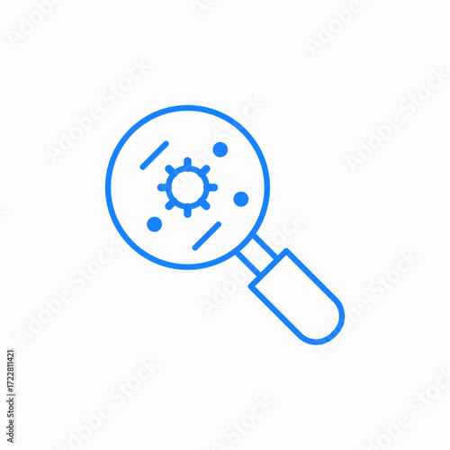 microbe search icon sign vector