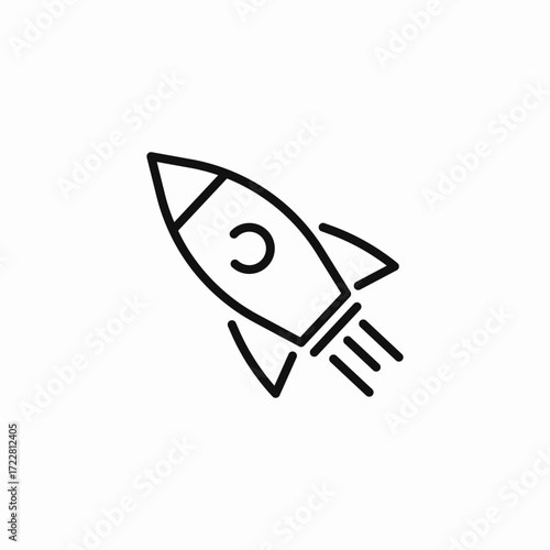 flying rocket icon icon sign vector