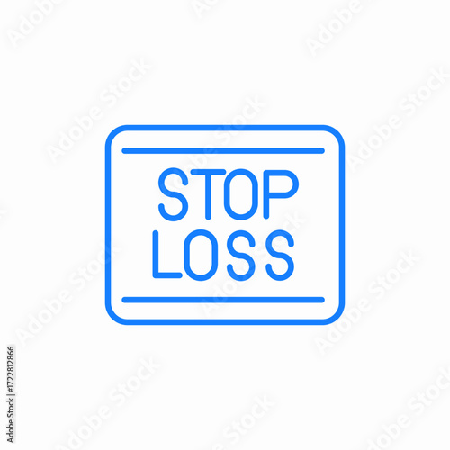 stop loss label blue icon sign vector