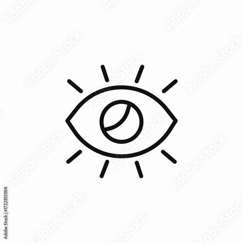 glowing eye with lines icon sign vector