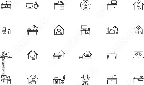 Home office workspace icon