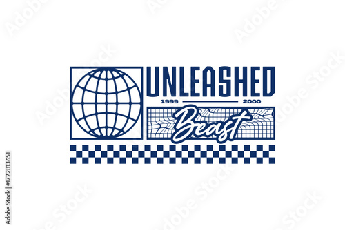 unleashed beast streetwear fashion vector template 
