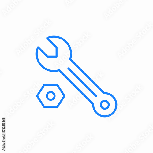 wrench nut screwdriver icon sign vector