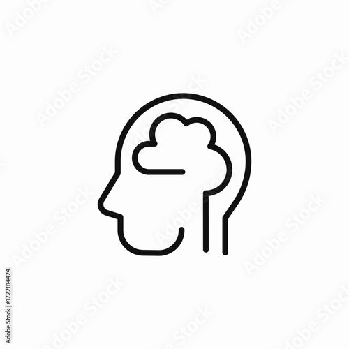 human head with brain cloud icon sign vector