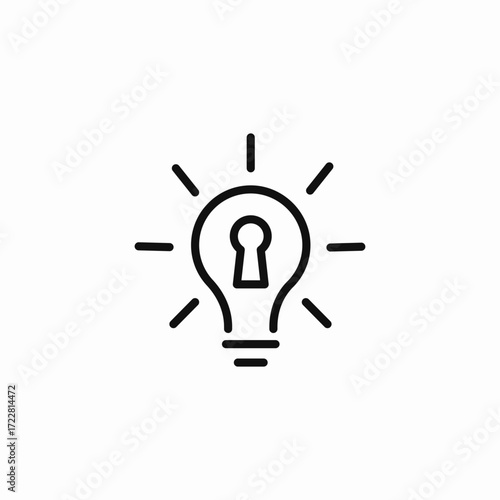 idea keyhole bulb icon sign vector