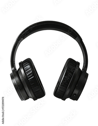Black over-ear headphones, front view (1)