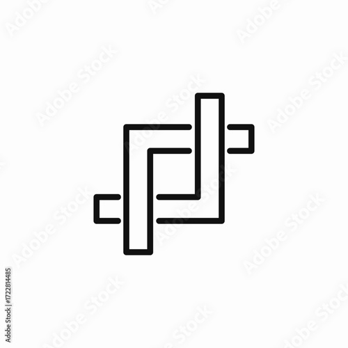 intertwined square shape icon sign vector