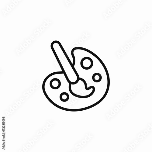 paintbrush on palette icon sign vector