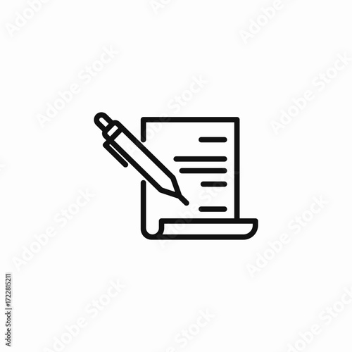 pen writing document icon sign vector